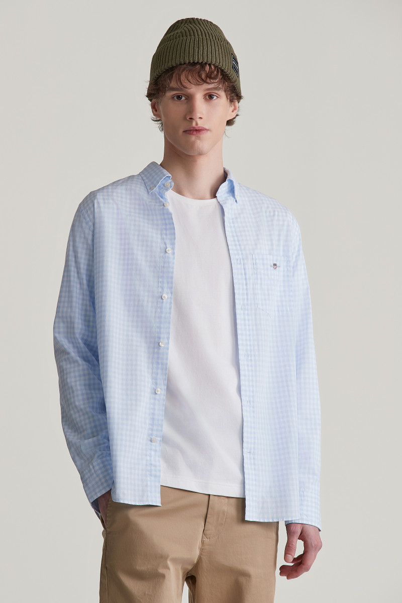KOŠEĽA GANT REG CLASSIC POPLIN GINGHAM SHIRT LIGHT BLUE