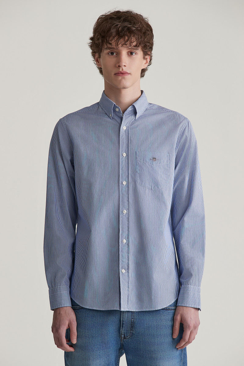 E-shop KOŠILE GANT REG CLASSIC POPLIN BANKER SHIRT COLLEGE BLUE