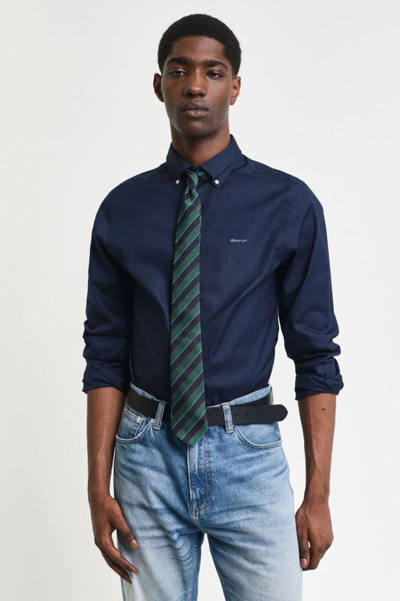 E-shop KOŠILE GANT SLIM PINPOINT OXFORD SHIRT MARINE