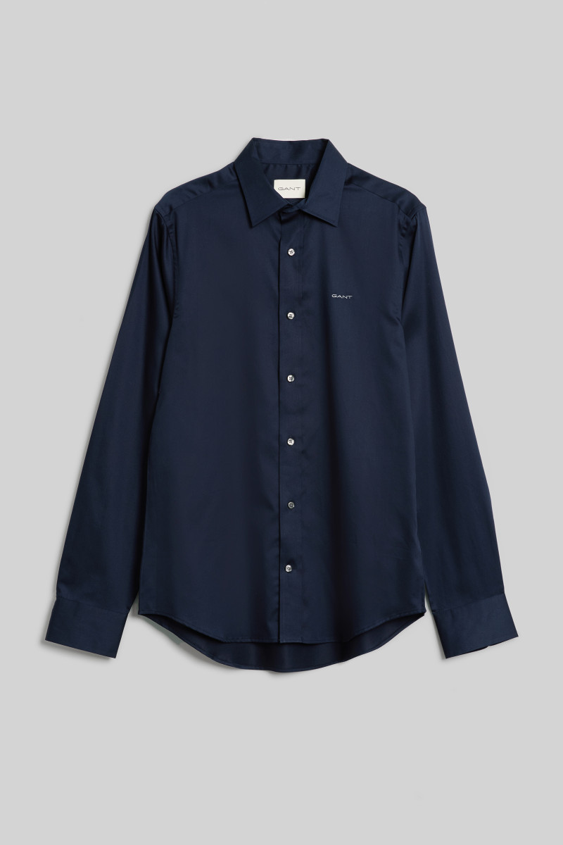 KOŠEĽA GANT SLIM SATEEN SHIRT EVENING BLUE