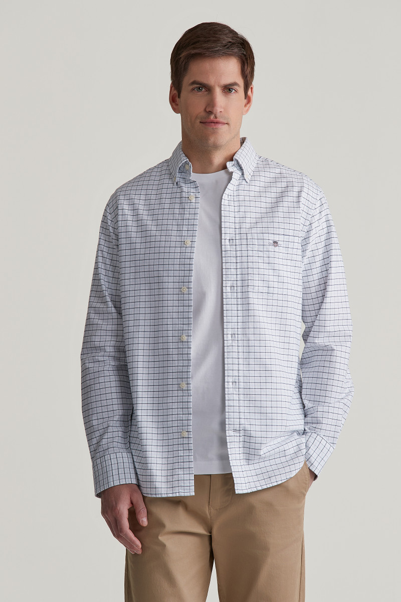 E-shop KOŠILE GANT REG CLASSIC OXFORD CHECK SHIRT LIGHT BLUE