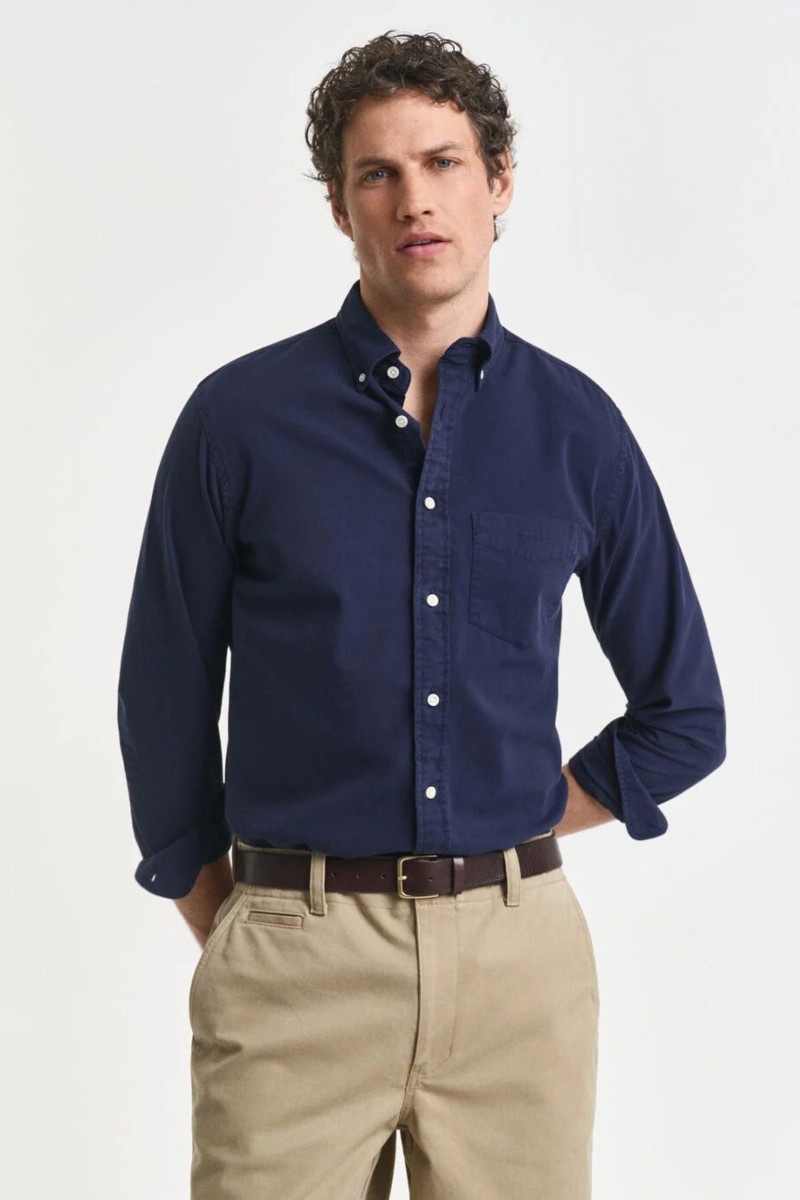KOŠILE GANT REG GMNT DYED TWILL SHIRT EVENING BLUE