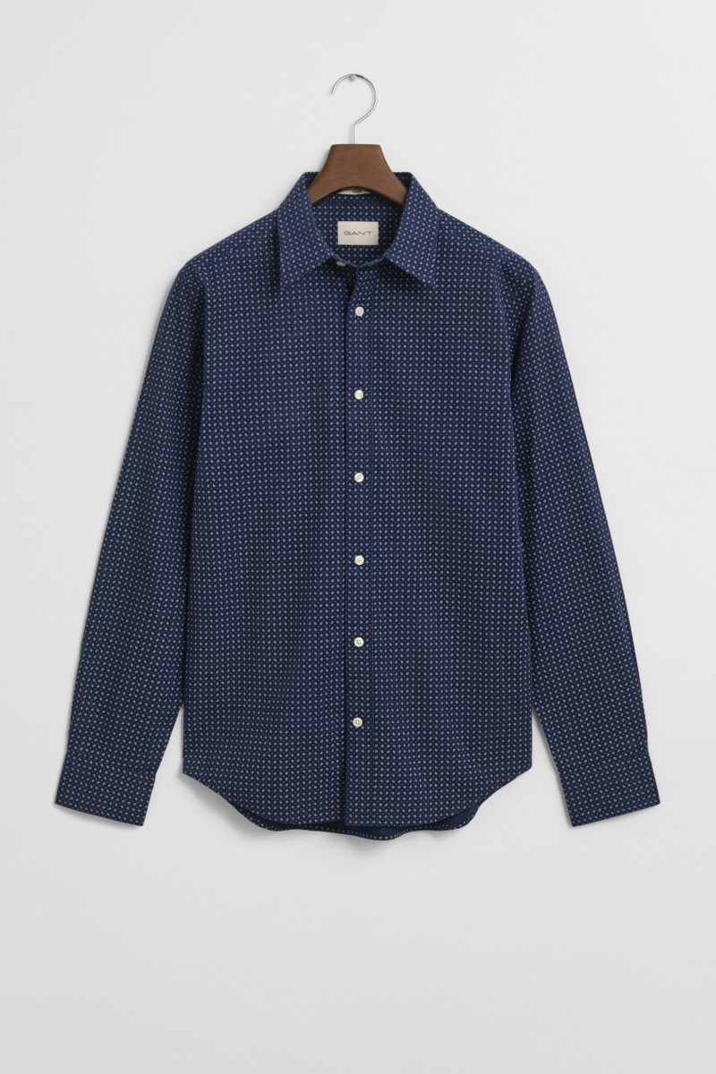 KOŠEĽA GANT REG MICRO PRINT SHIRT CLASSIC BLUE