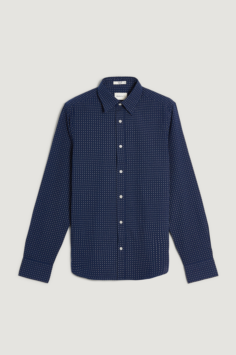 E-shop KOŠILE GANT SLIM MICRO PRINT SHIRT CLASSIC BLUE