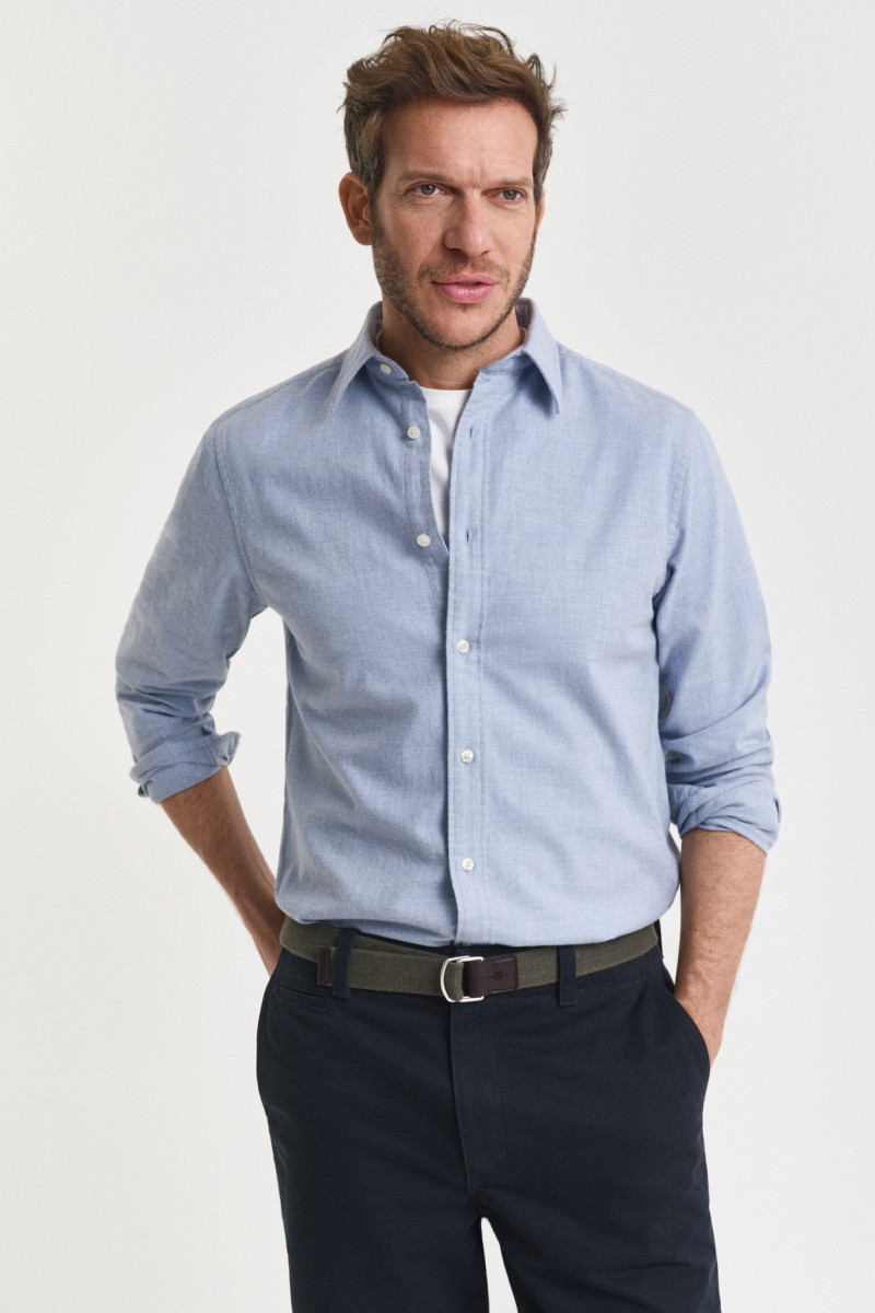 E-shop KOŠILE GANT REG FLANNEL MELANGE SHIRT LT BLUE MELANGE