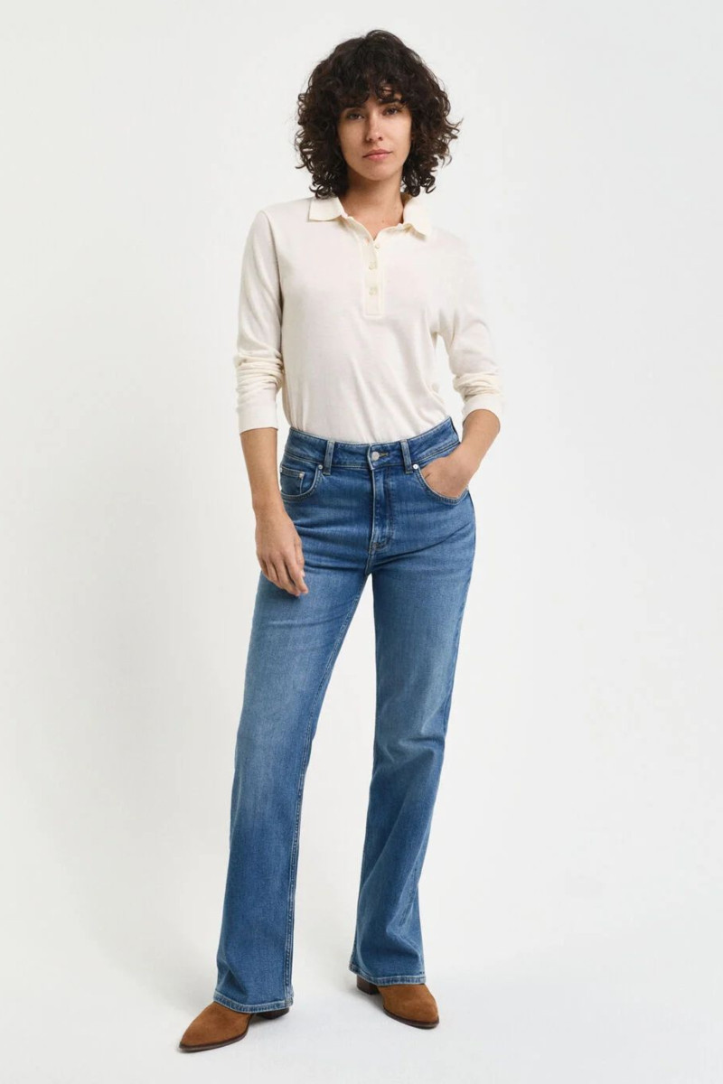 E-shop DŽÍNY GANT SLIM FLARE JEANS MID BLUE ARCHIVE
