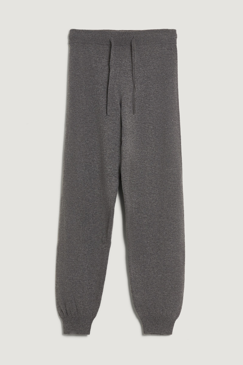 KALHOTY GANT SUPERFINE LAMBSWOOL KNIT PANTS CHARCOAL MELANGE
