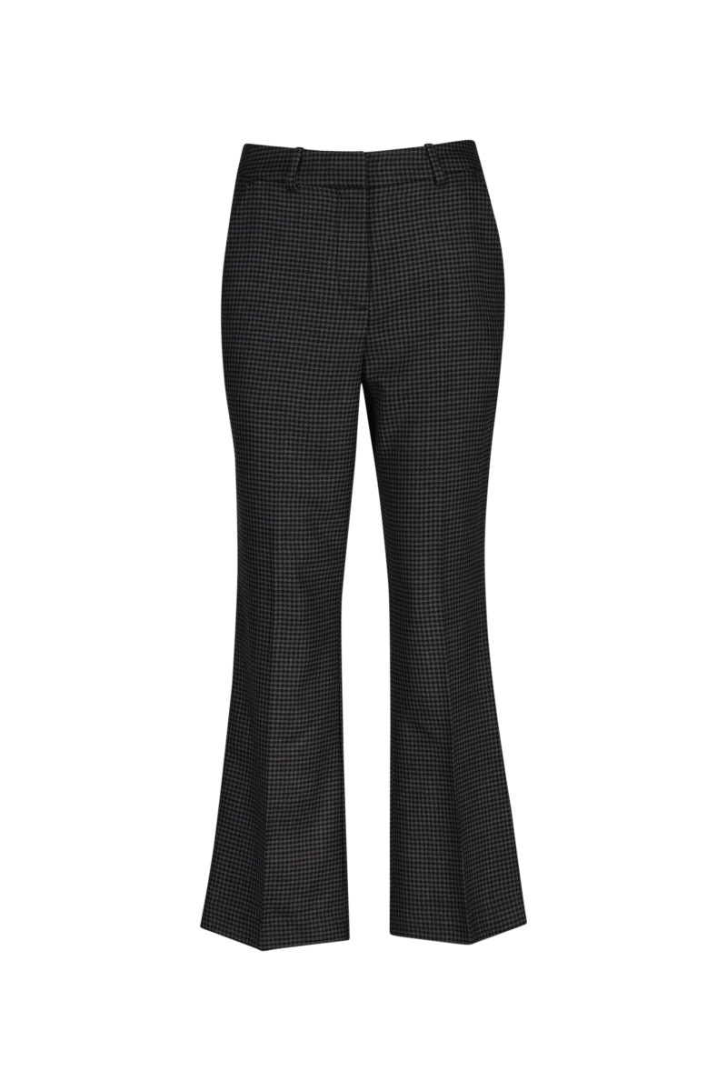 KALHOTY GANT CHECKED CROPPED FLARE SLACK CHARCOAL MELANGE