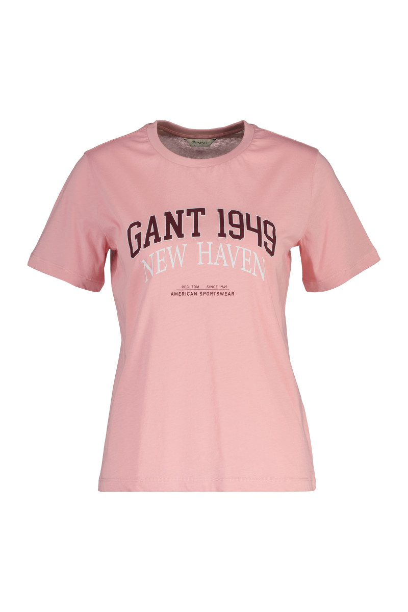 TRIČKO GANT REG COTTON ARCH PRINT SS T-SHIRT SUMMER ROSE