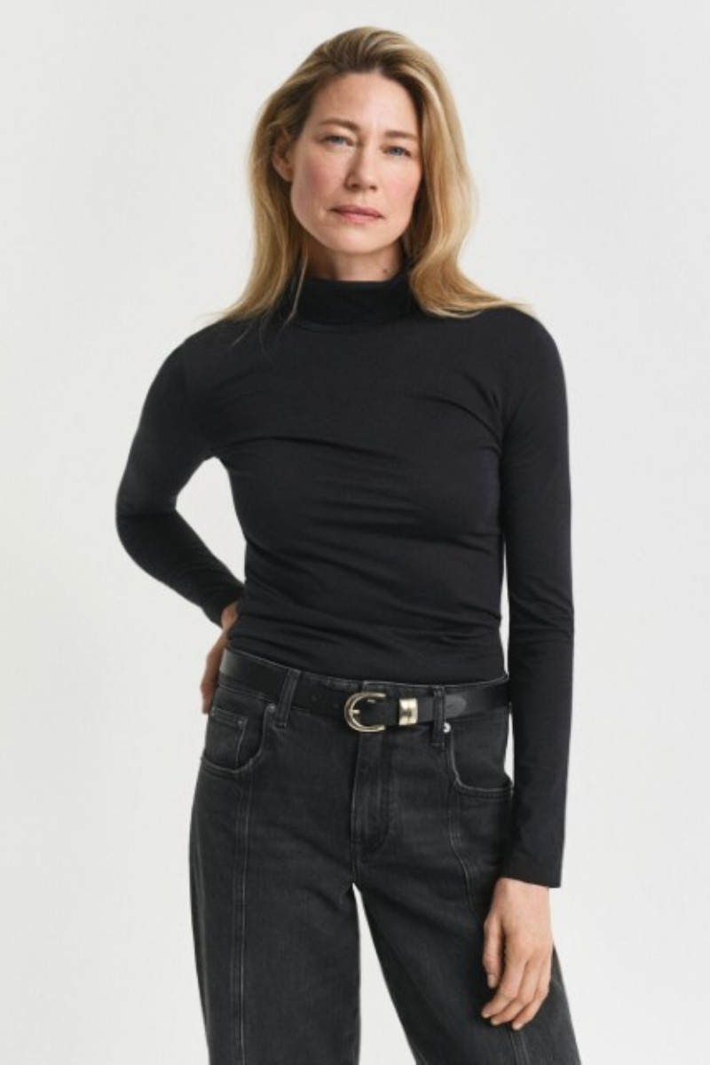 E-shop ROLÁK GANT LIGHT COTTON LS TURTLENECK BLACK