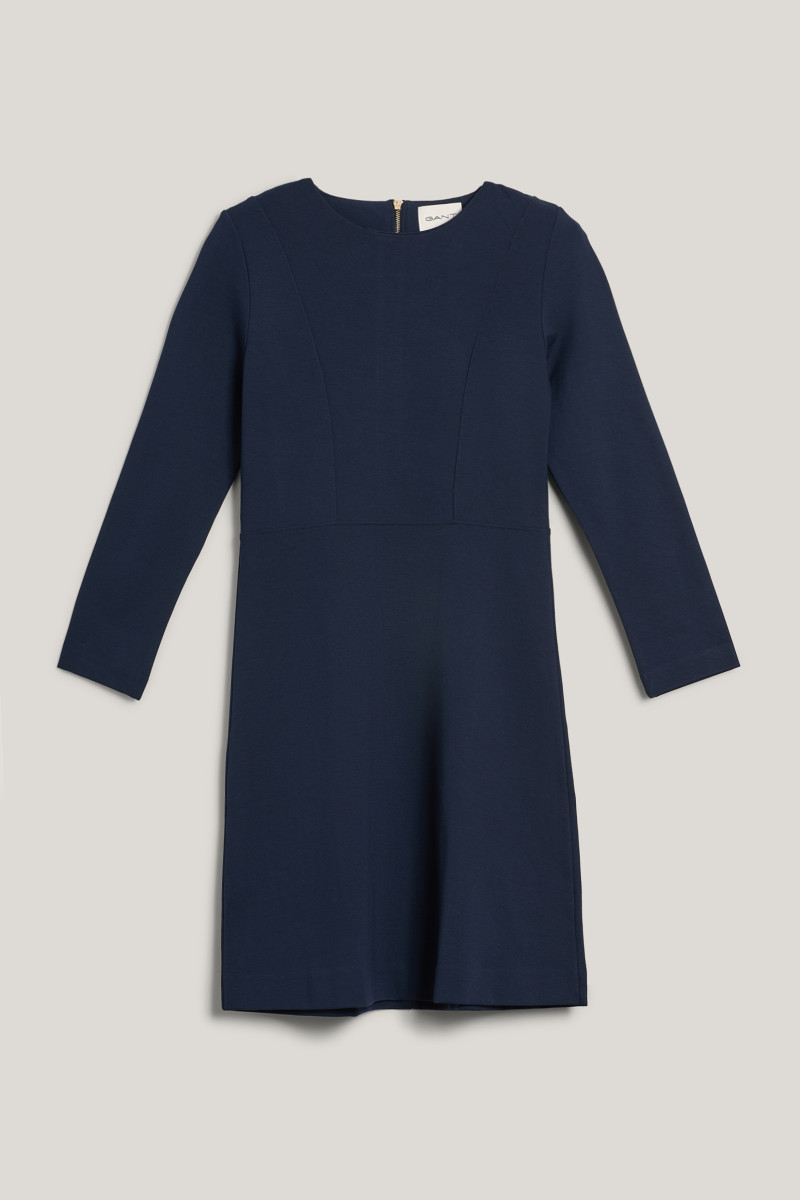 E-shop ŠATY GANT FIT AND FLARE JERSEY DRESS EVENING BLUE