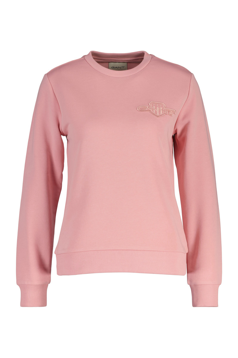 E-shop MIKINA GANT REG TONAL SHIELD C-NECK SWEAT SUMMER ROSE