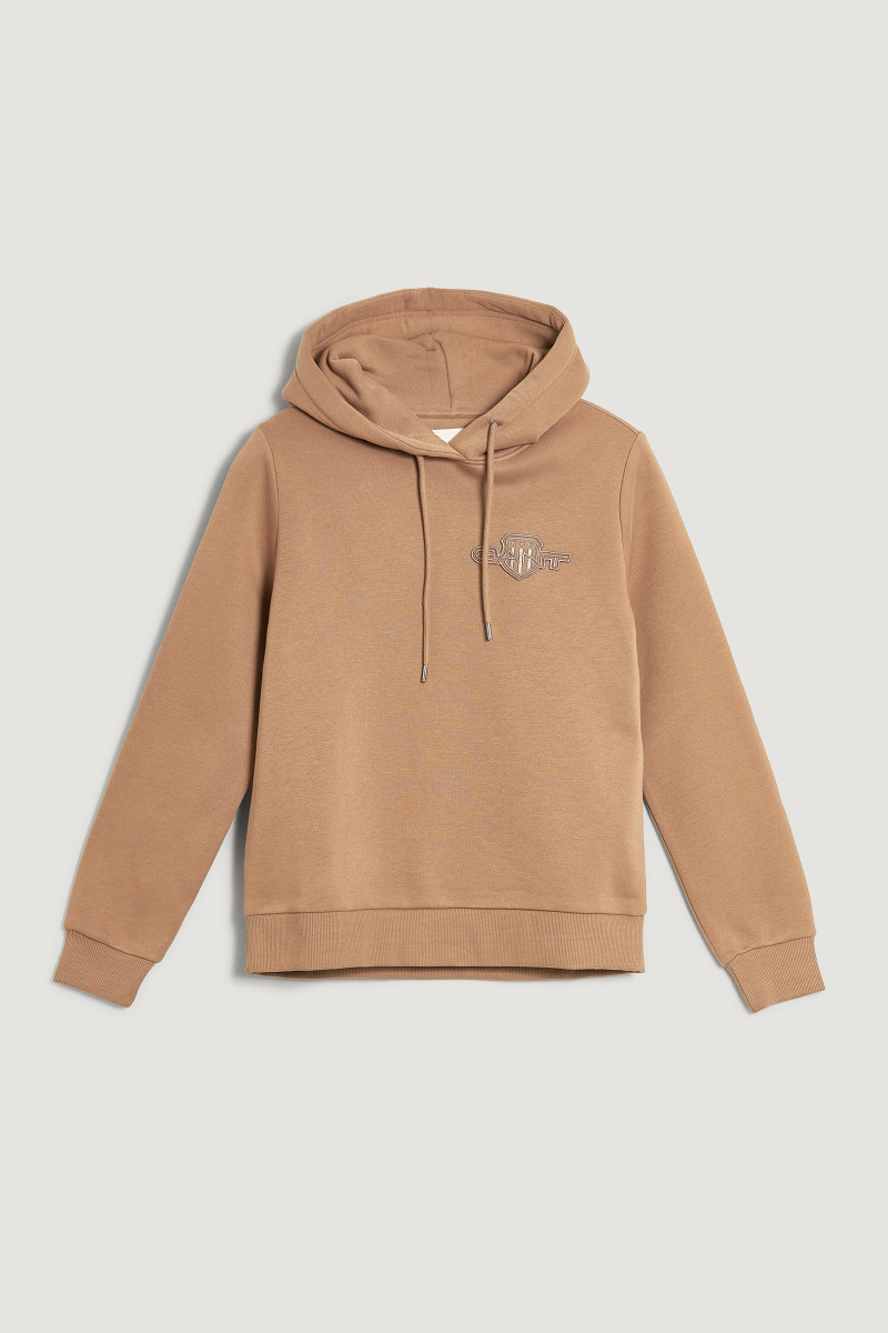 E-shop MIKINA GANT REG TONAL SHIELD HOODIE WARM KHAKI