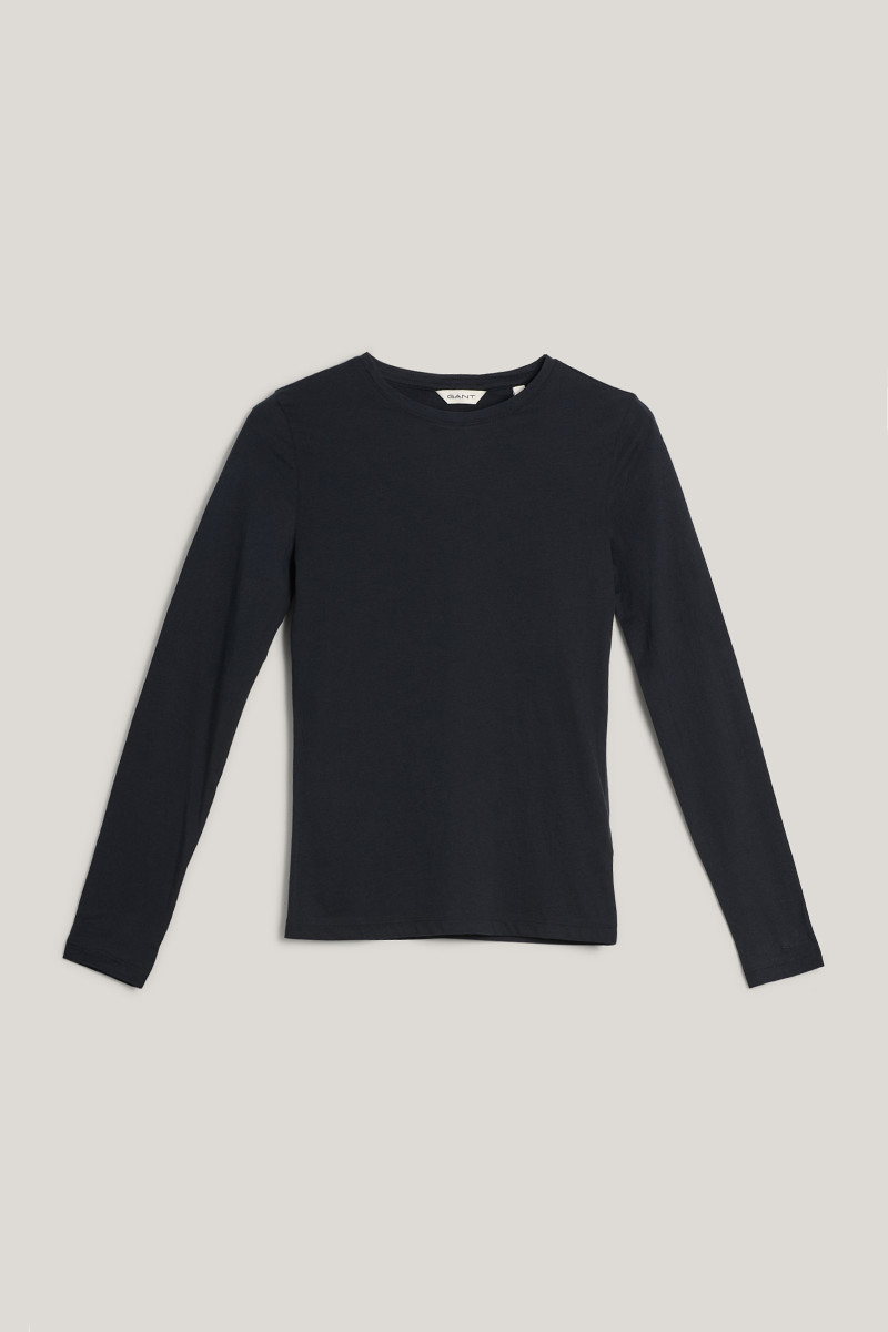 E-shop TRIČKO GANT LIGHT COTTON LS T-SHIRT BLACK
