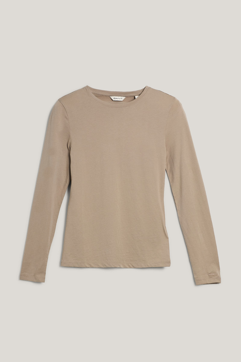 TRIČKO GANT LIGHT COTTON LS T-SHIRT TAUPE BEIGE