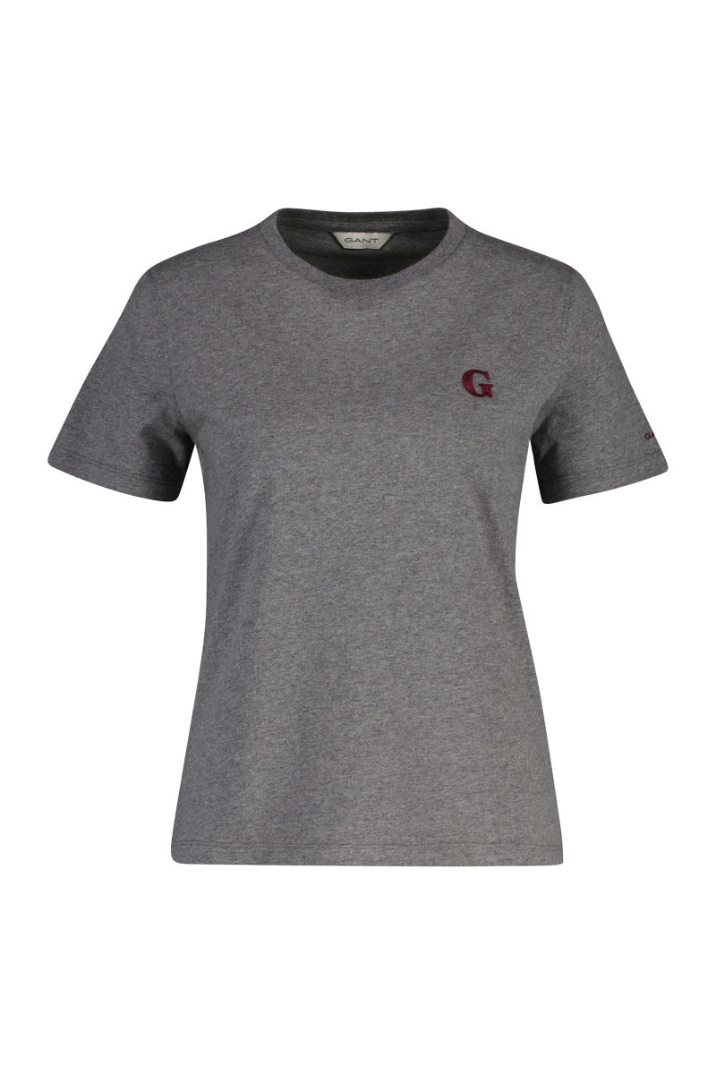 E-shop TRIČKO GANT REG G BADGE SS T-SHIRT CHARCOAL MELANGE