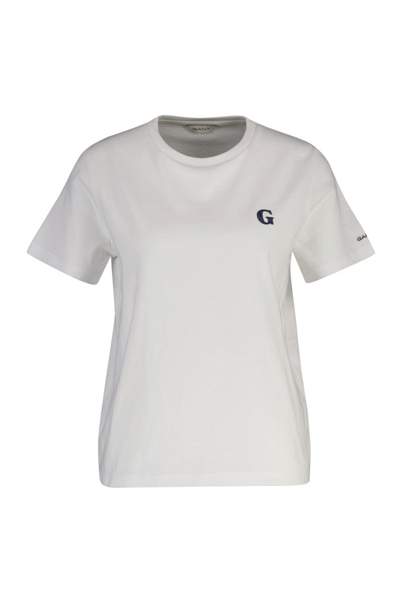 E-shop TRIČKO GANT REG G BADGE SS T-SHIRT WHITE