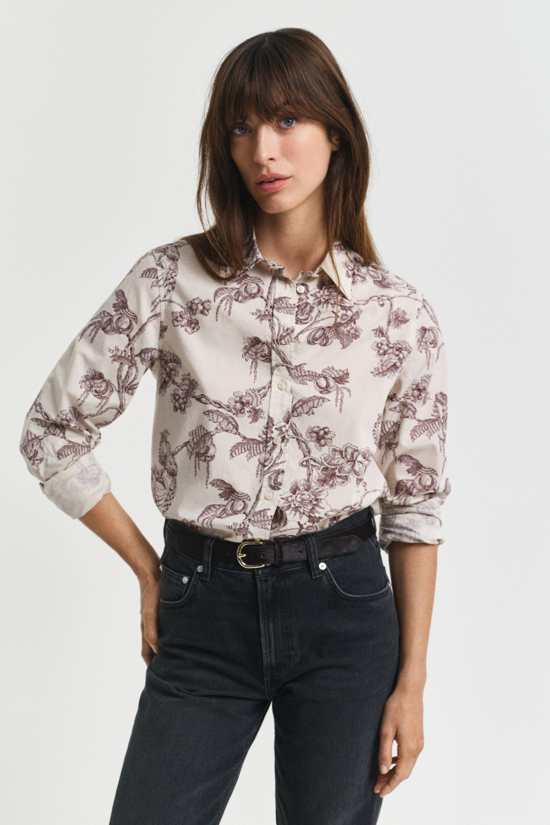 KOŠILE GANT REG TREE PRINT COT VOILE SHIRT PLUM WINE