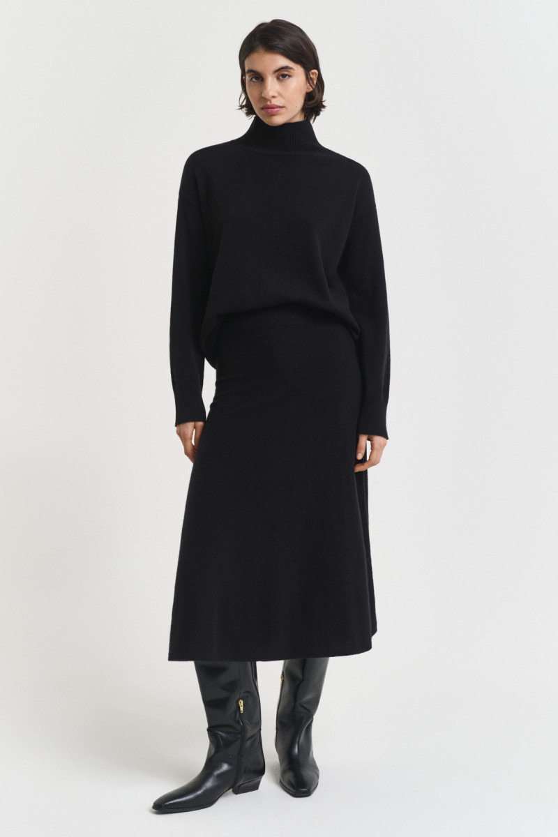 SUKNĚ GANT SUPERFINE LAMBSWOOL SKIRT BLACK