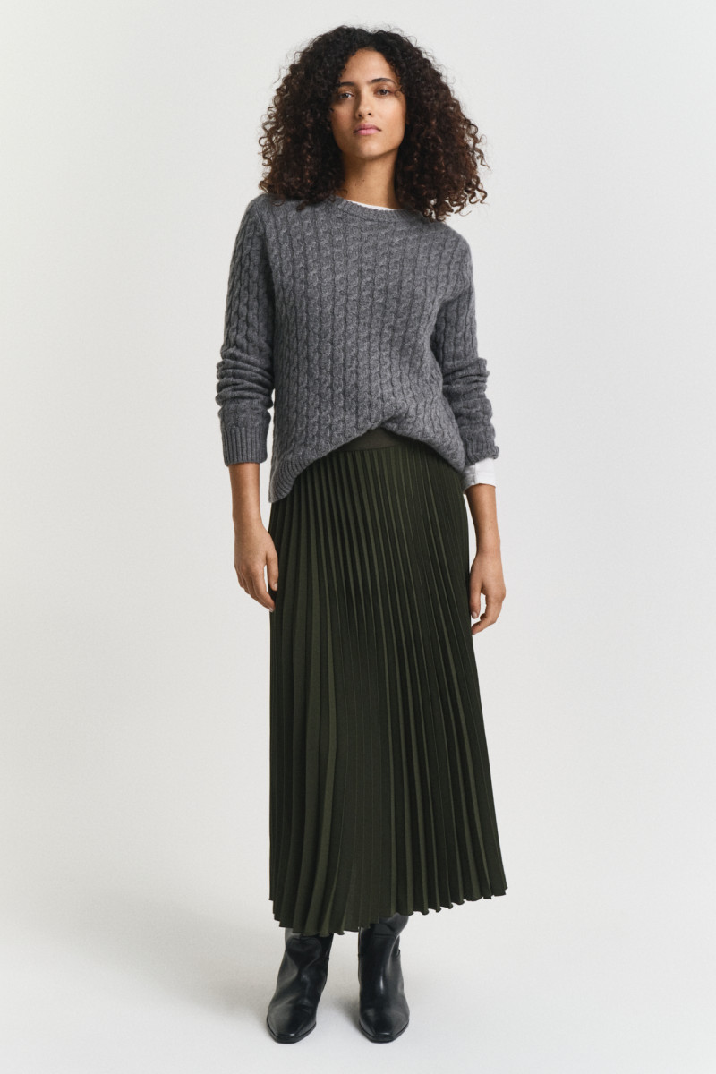 E-shop SUKNĚ GANT MIDI PLEATED SKIRT GREEN LAGOON