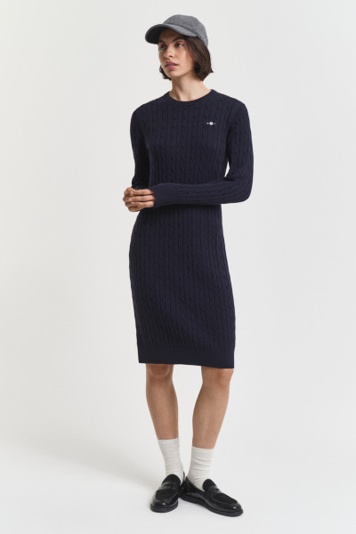 ŠATY GANT STRETCH COTTON CABLE C-NECK DRESS - Fotografie č. 1