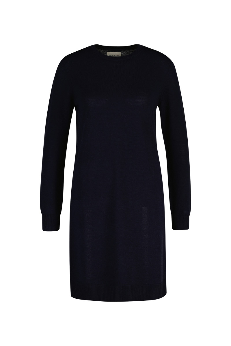 E-shop ŠATY GANT FINE MERINO KNITTED DRESS EVENING BLUE
