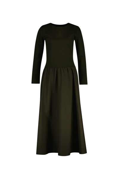 RUHA GANT MIDI JERSEY WOVEN COMBO LS DRESS - Kép 1