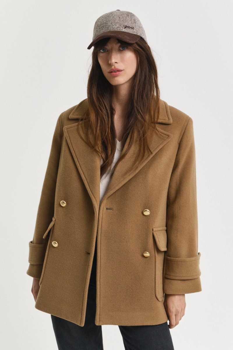 E-shop KABÁT GANT WOOL MID LENGTH PEACOAT ROASTED WALNUT