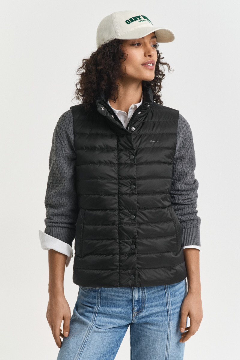 VESTA GANT LIGHT DOWN VEST BLACK