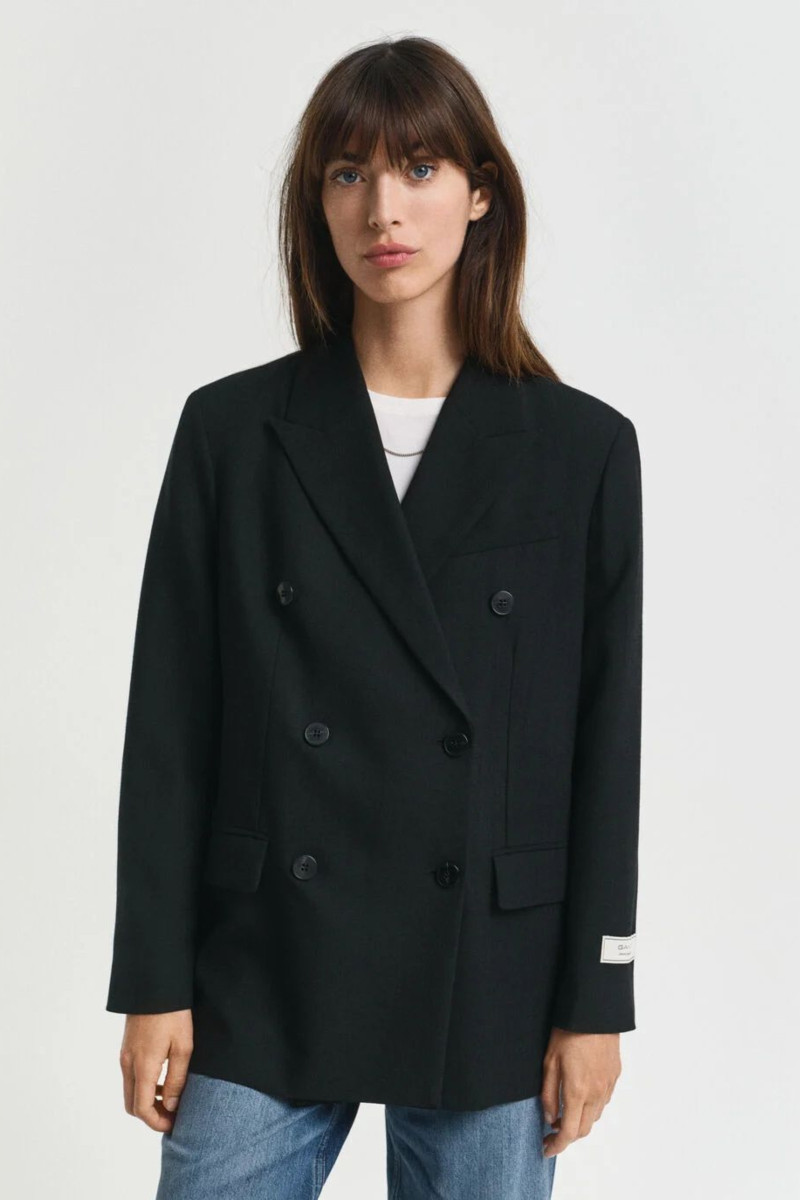 E-shop SAKO GANT REL DB WOOL BLEND HOPSACK BLAZER BLACK