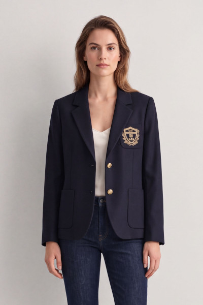 SAKO GANT SLIM WOOL FLANNEL CREST BLAZER - Fotografia č. 1