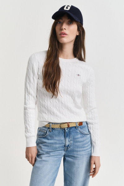 PULÓVER GANT STRETCH COTTON CABLE C-NECK - Kép 1