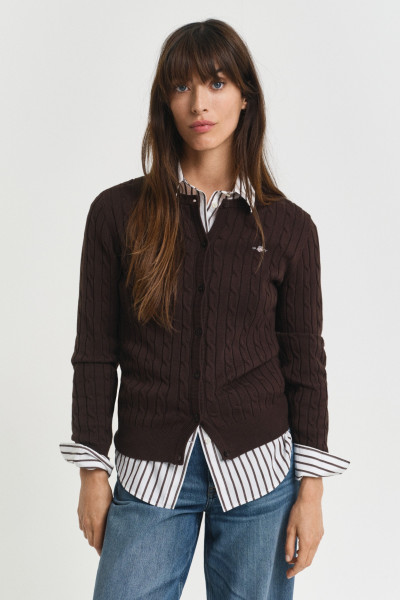 KARDIGÁN GANT STRETCH COTTON CABLE CARDIGAN - Fotografie č. 1