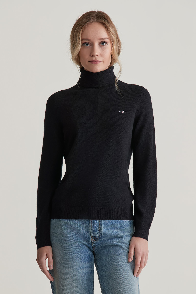 ROLÁK GANT EXTRAFINE LAMBSWOOL BLEND ROLLNECK BLACK