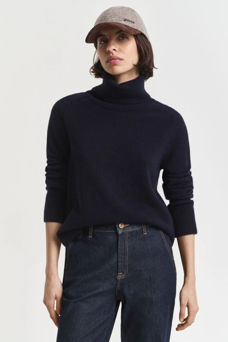 ROLÁK GANT DETAIL KNIT TURTLENECK EVENING BLUE