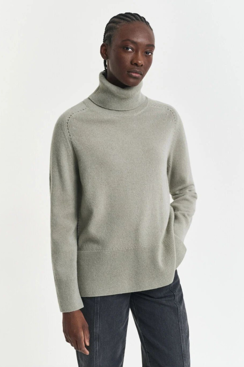 E-shop ROLÁK GANT DETAIL KNIT TURTLENECK FADED SAGE
