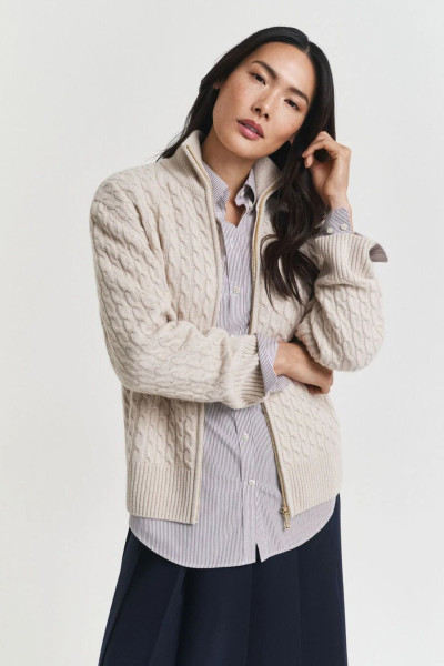 KARDIGÁN GANT CABLE KNIT ZIP CARDIGAN - Fotografie č. 1