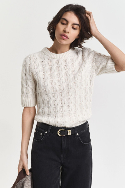 PULÓVER GANT PUFF SLEEVE CABLE SS C-NECK - Kép 1