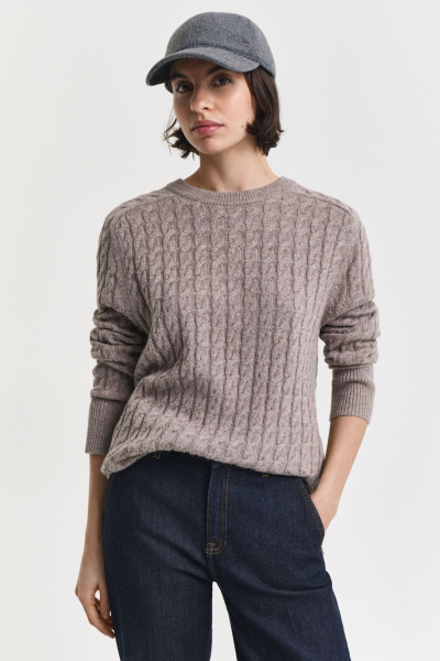 SVETR GANT WOOL CABLE KNIT C-NECK - Fotografie č. 1