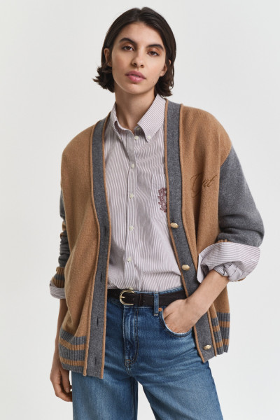 KARDIGÁN GANT VARSITY V-NECK CARDIGAN - Kép 1