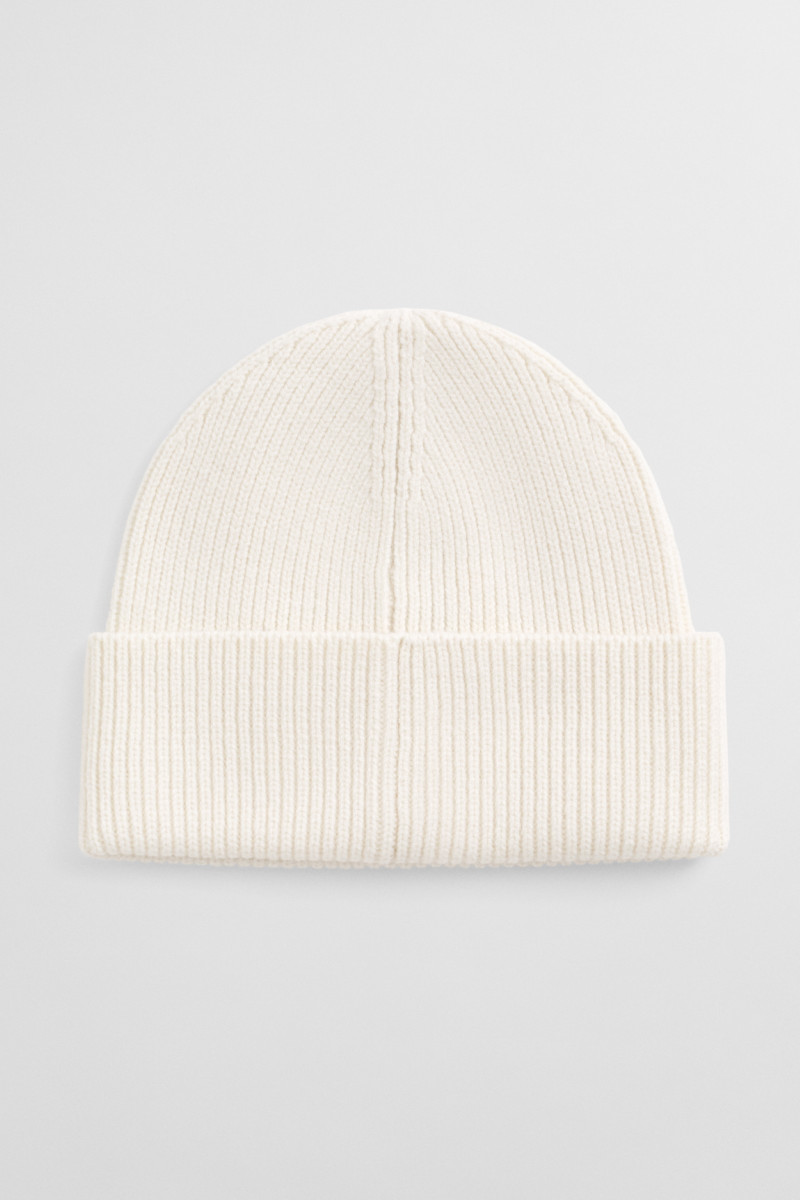 E-shop ČEPICE GANT WOOL RIBBED BEANIE CREAM