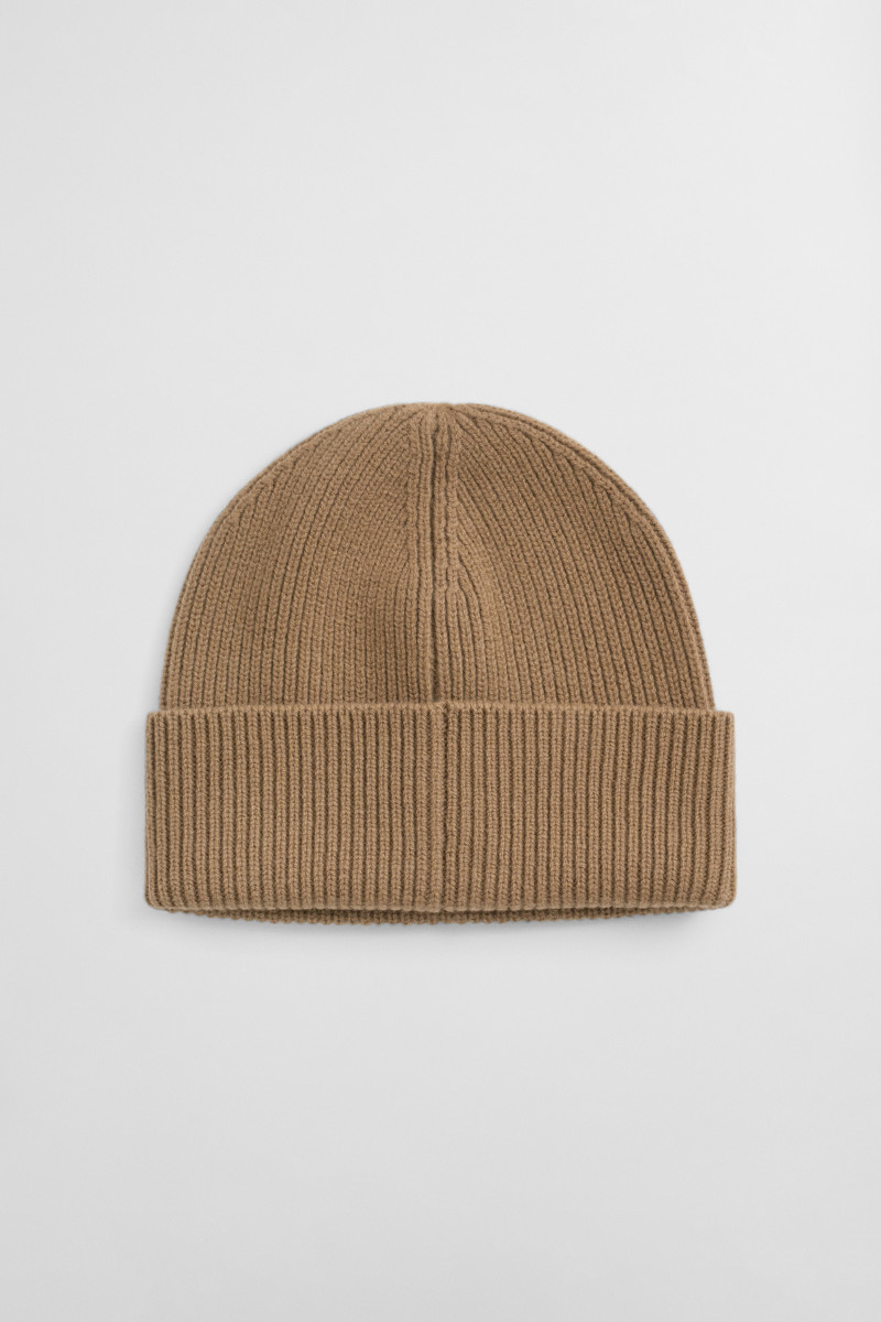 E-shop ČEPICE GANT WOOL RIBBED BEANIE WARM KHAKI