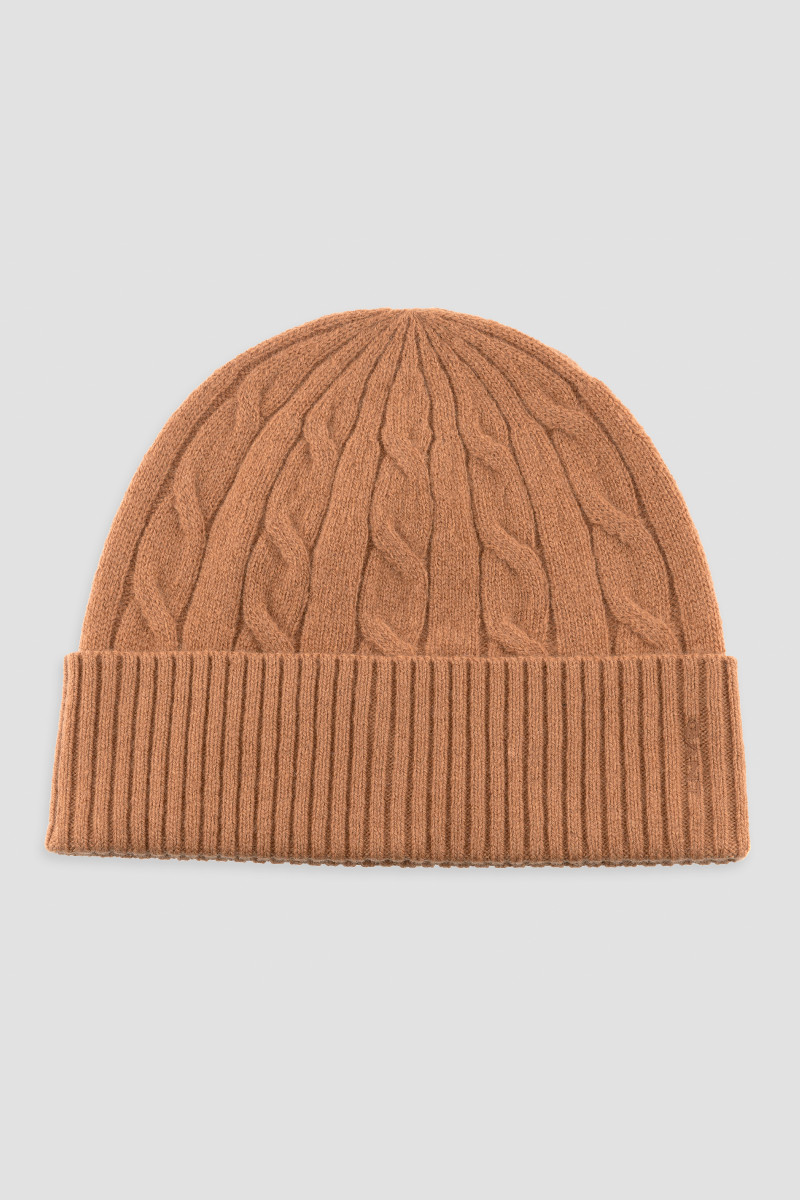 E-shop ČEPICE GANT WOOL CABLE BEANIE WHISKEY BROWN