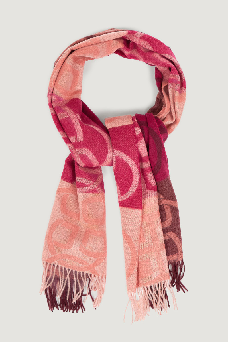 E-shop ŠÁLA GANT MONOGRAM WOOL SCARF PLUM WINE