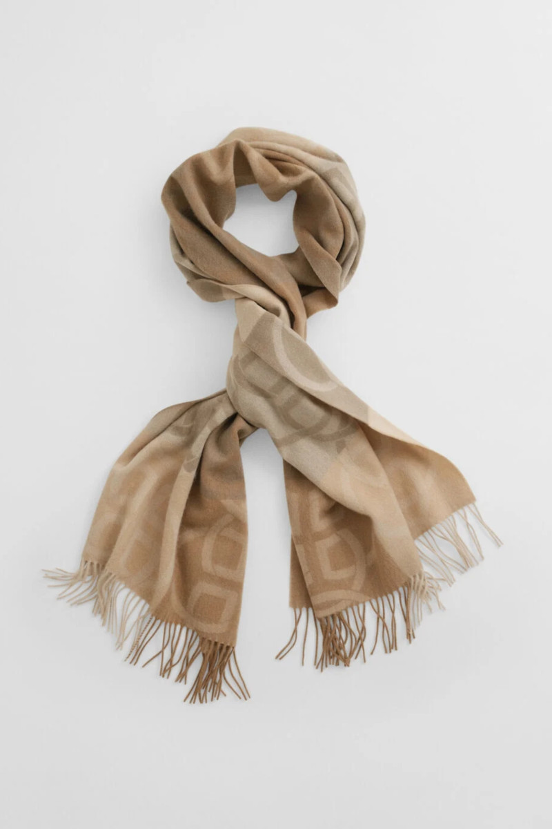 E-shop ŠÁLA GANT MONOGRAM WOOL SCARF WARM KHAKI
