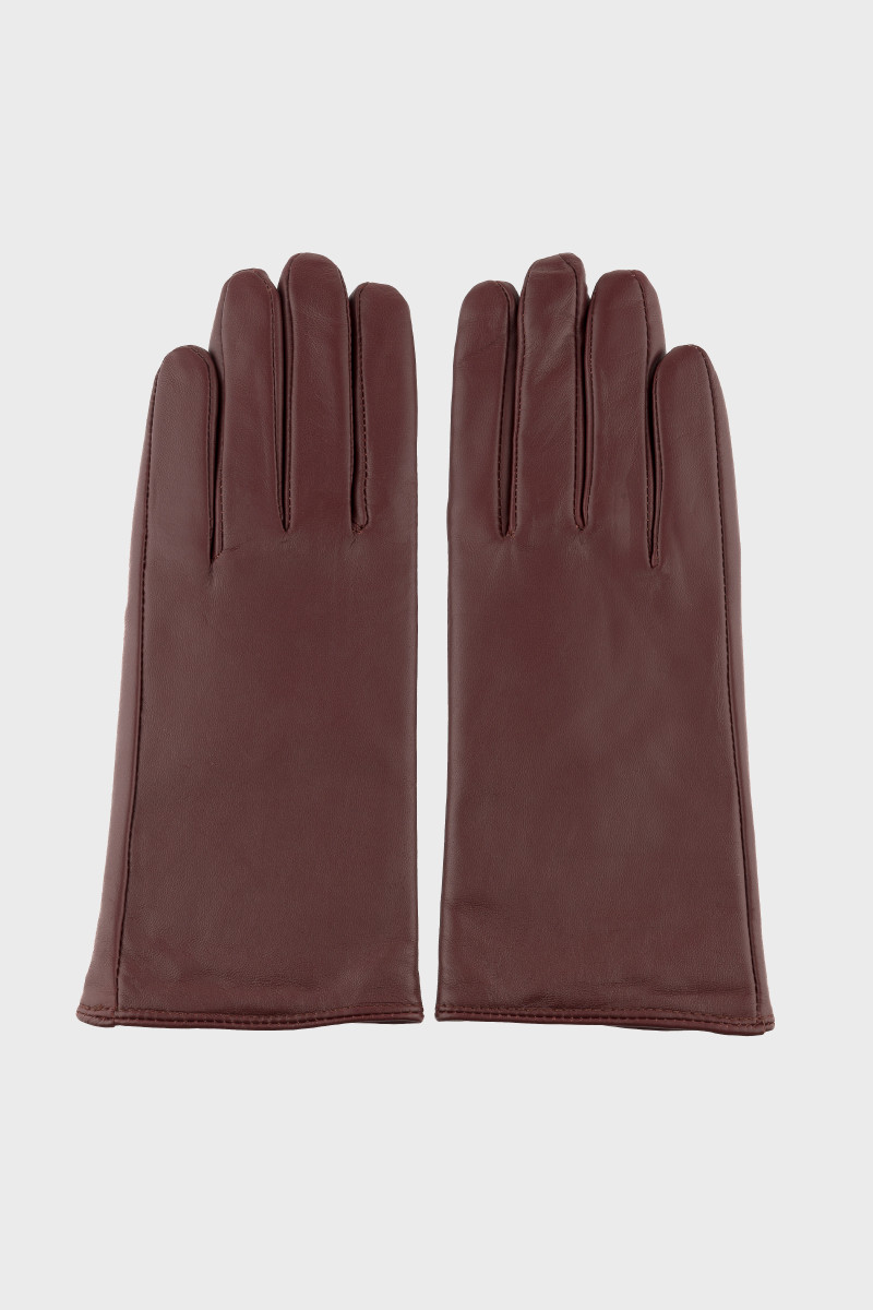 RUKAVICE GANT CASHMERE LINED LEATHER GLOVES PLUM WINE