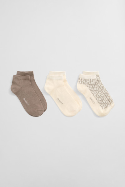 PONOŽKY 3-PACK GANT MONOGRAM ANKLE SOCKS - Fotografie č. 1