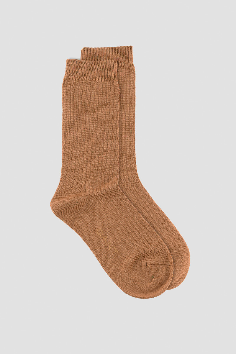 E-shop PONOŽKY GANT MERINO WOOL RIB SOCKS WHISKEY BROWN