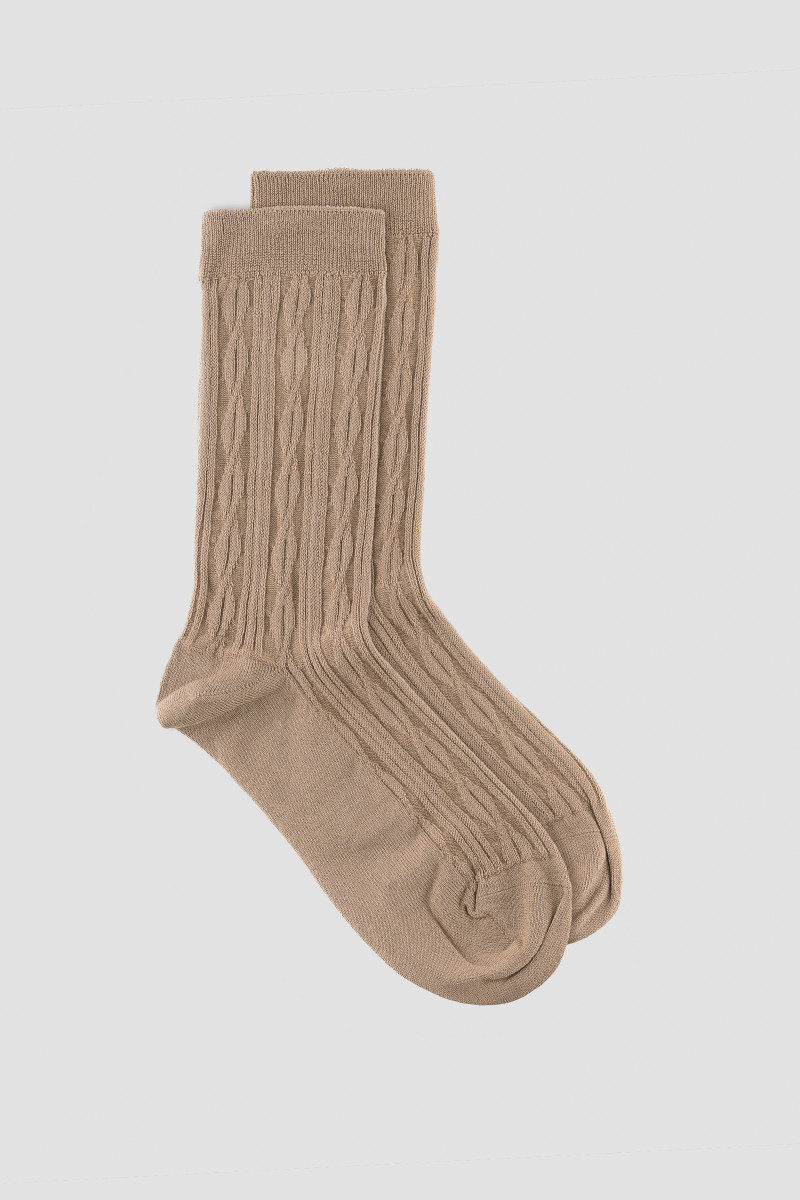 E-shop PONOŽKY GANT CABLE KNIT SOCKS TAUPE BEIGE