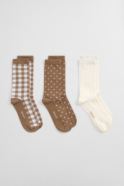 ZOKNI GANT DOT AND GINGHAM CHECK SOCKS 3-PACK - Kép 1